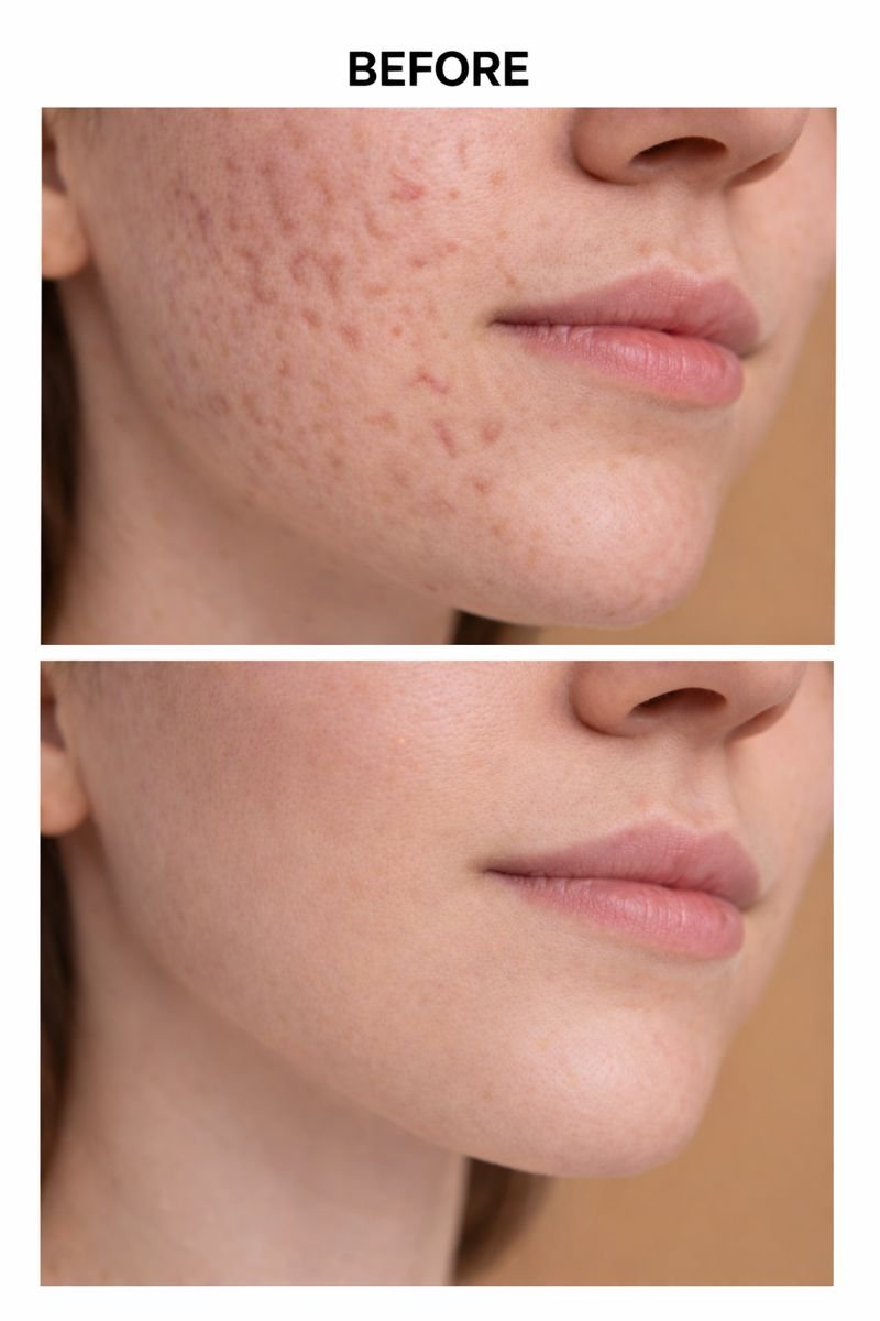 Before and After Acne Scar