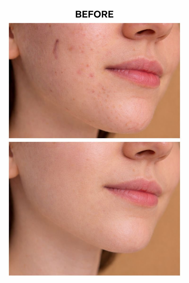 Before and After Acne Scar